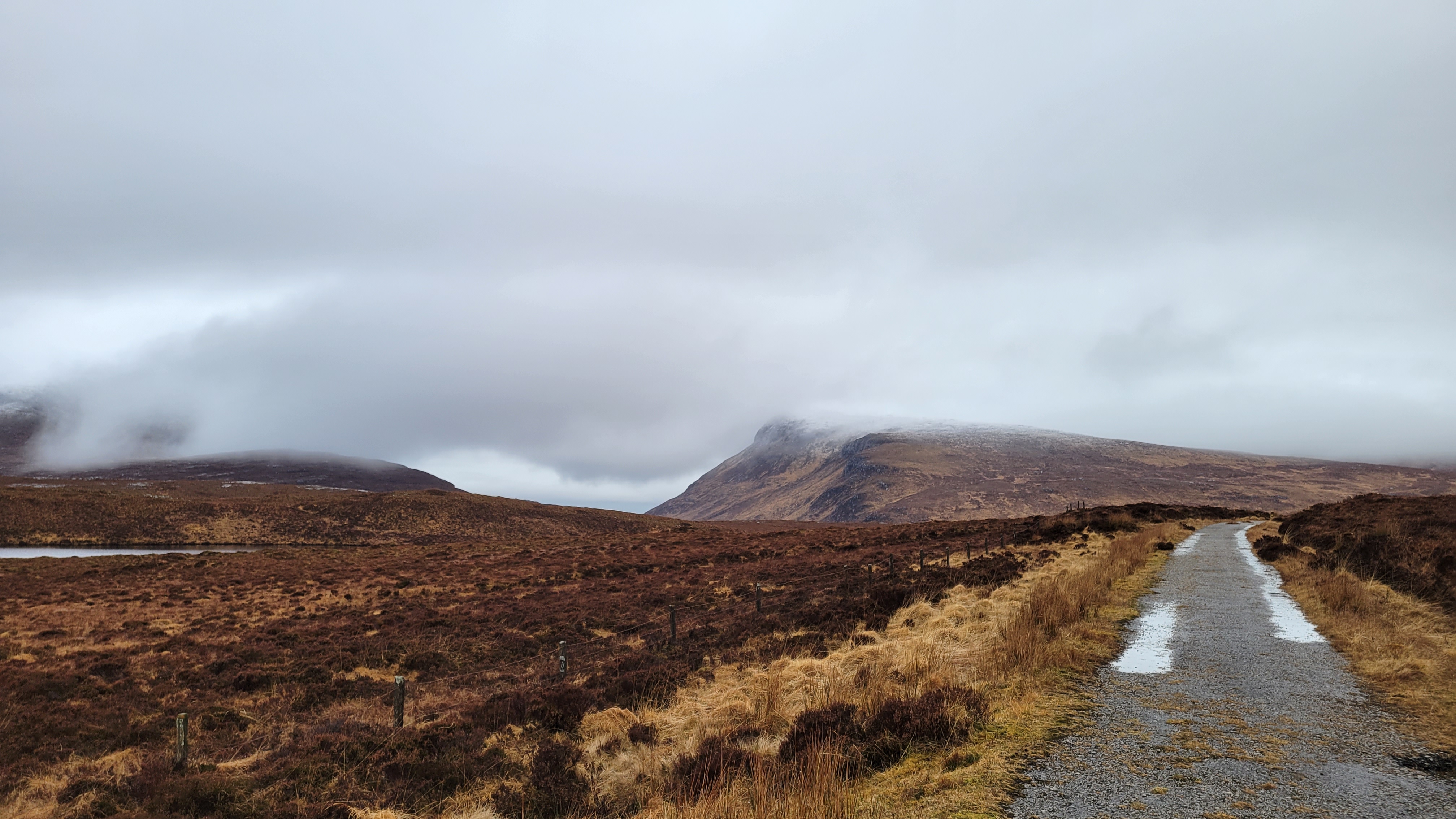 tracked path into Knockan Crag